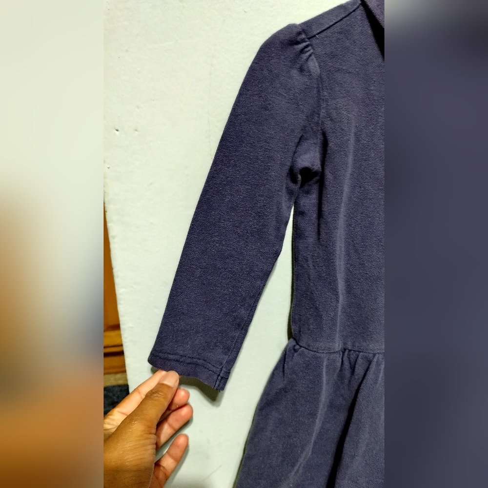 American Living Cotton Navy Blue Long-Sleeve Polo Dress  2/2T - Picture 5 of 9